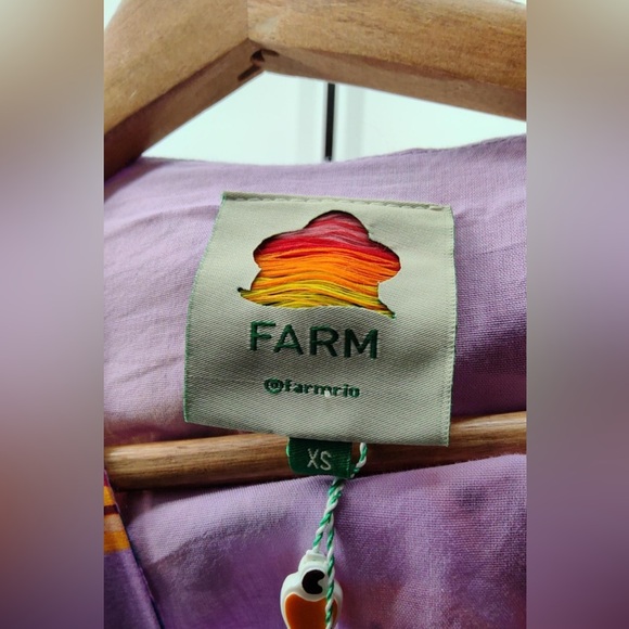 NWT Farm Rio Beaks & Bananas Ruffle Belted Romper Lilac l Medium l MSRP $220 - Picture 5 of 5